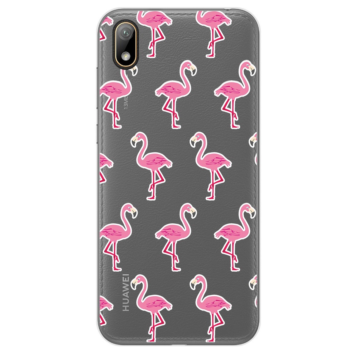 Funda Gel Transparente para Huawei Y5 2019 diseño Flamenco Dibujos