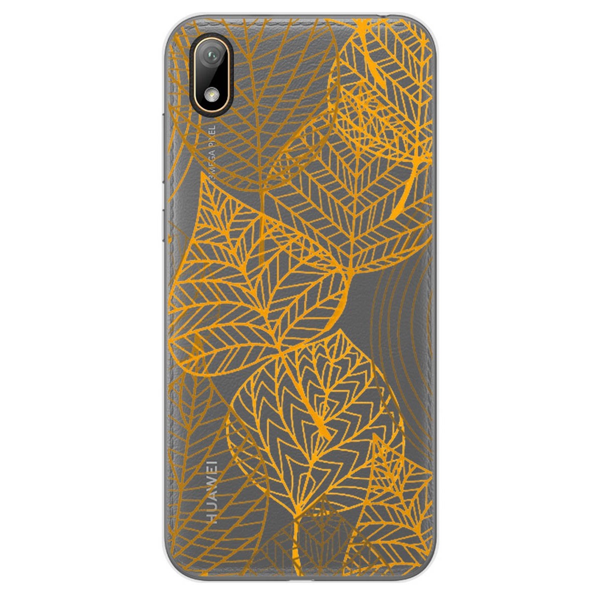 Funda Gel Transparente para Huawei Y5 2019 diseño Hojas Dibujos