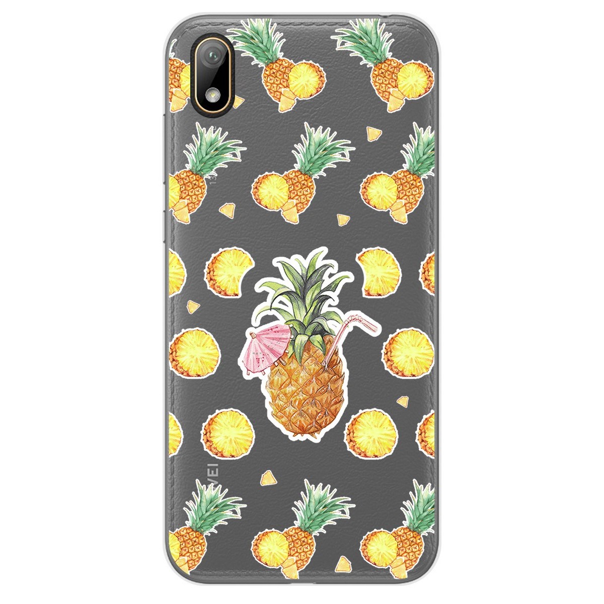 Funda Gel Transparente para Huawei Y5 2019 diseño Piña Dibujos