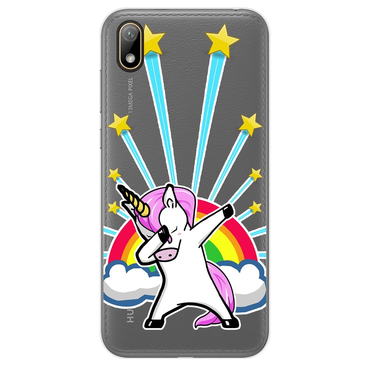 Funda Gel Transparente para Huawei Y5 2019 diseño Unicornio Dibujos