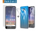 Pack 2 En 1 Funda Gel Transparente + Protector Cristal Templado para Nokia 2.2