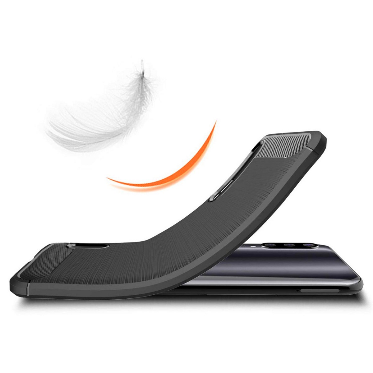 Funda Gel Tpu Tipo Carbon Negra para Xiaomi Mi A3