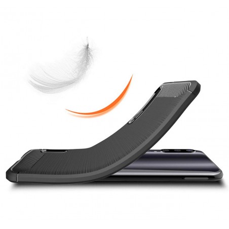 Funda Gel Tpu Tipo Carbon Negra para Xiaomi Mi A3