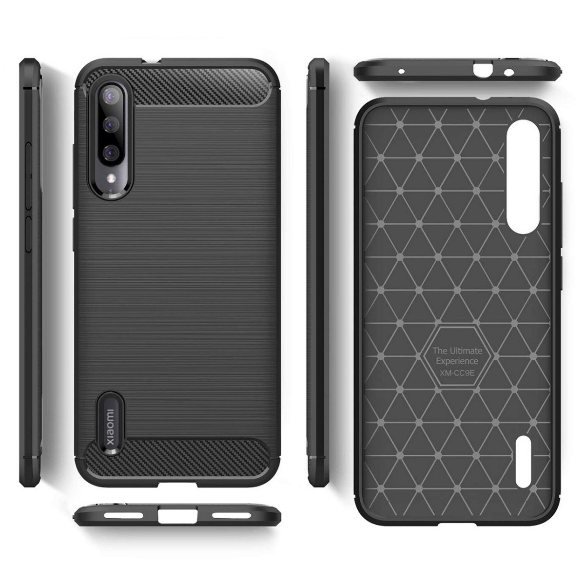 Funda Gel Tpu Tipo Carbon Negra para Xiaomi Mi A3