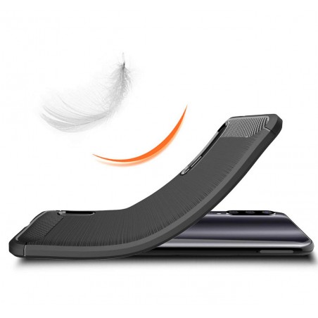 Funda Gel Tpu Tipo Carbon Negra para Xiaomi Mi 9 Lite