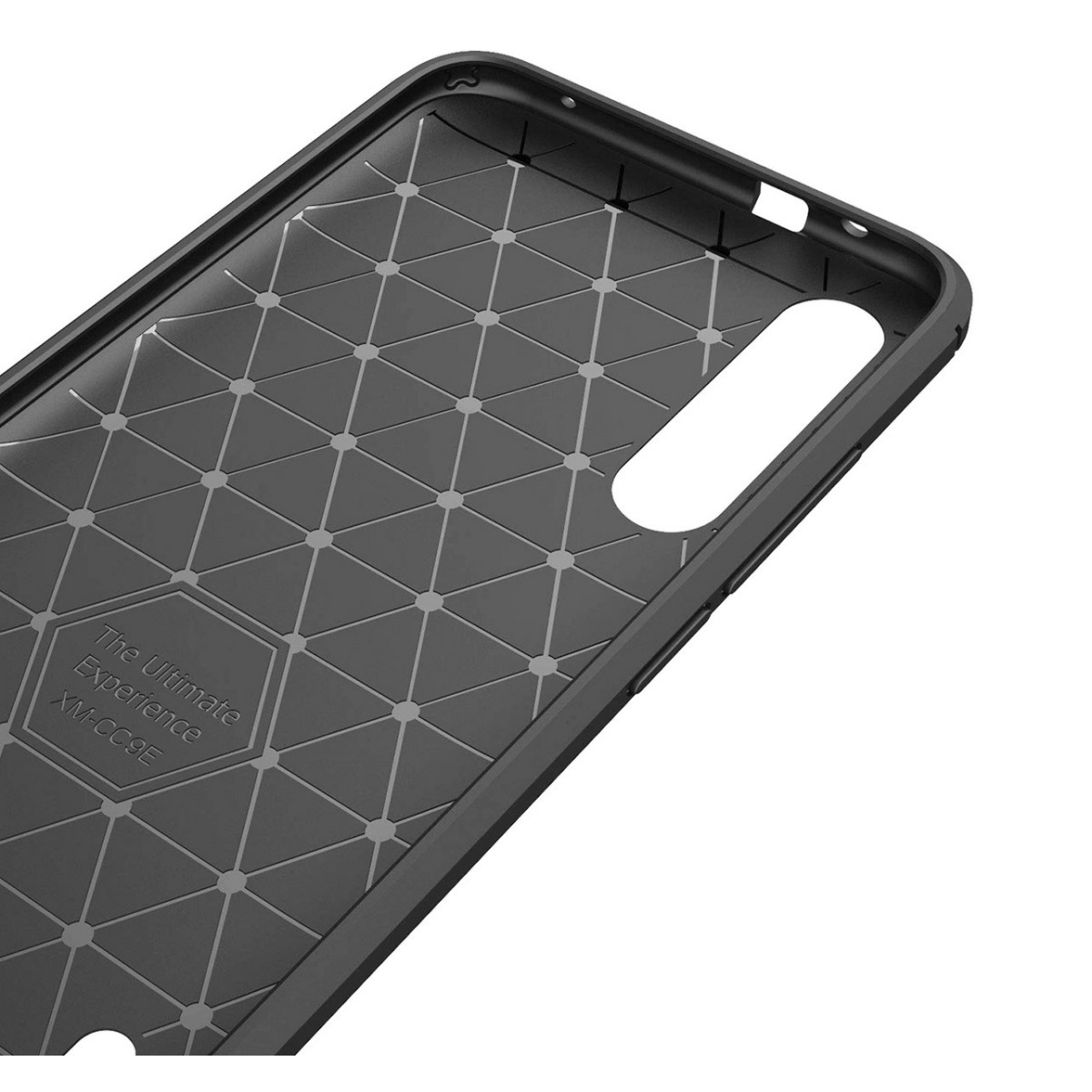 Funda Gel Tpu Tipo Carbon Negra para Xiaomi Mi 9 Lite