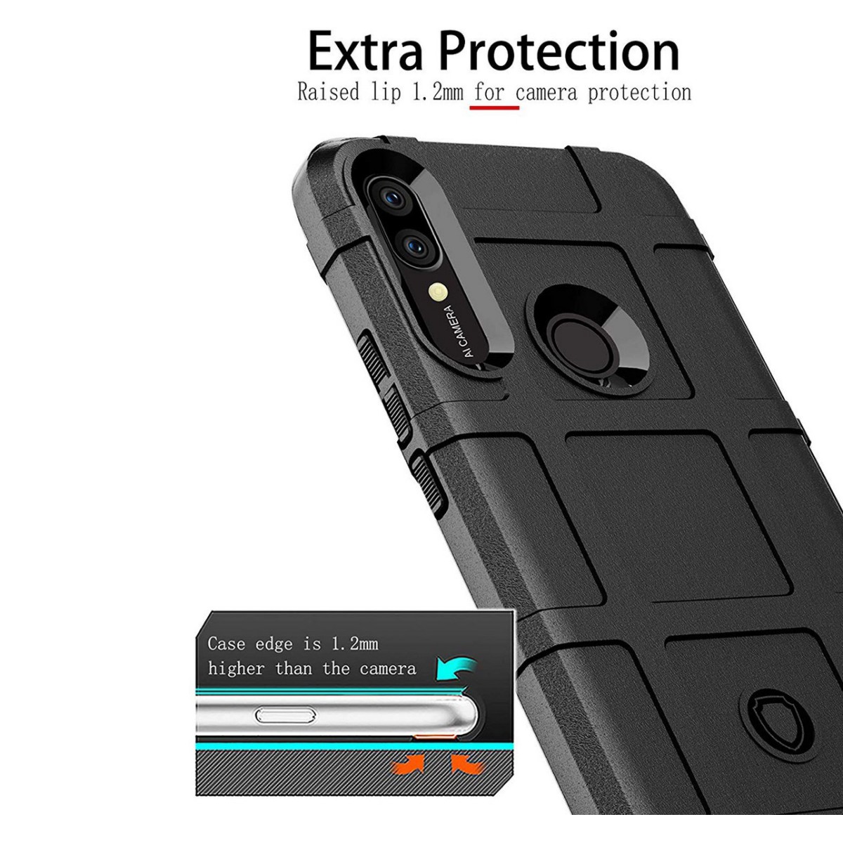 Funda Armor Rugged Shield Antigolpes para Huawei P Smart Z color Negra