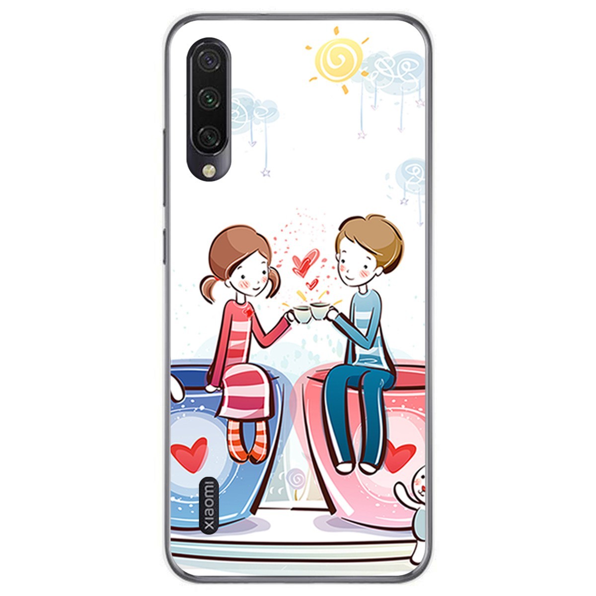 Funda Gel Tpu para Xiaomi Mi A3 diseño Café Dibujos