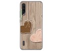 Funda Gel Tpu para Xiaomi Mi A3 diseño Corazones Madera Dibujos
