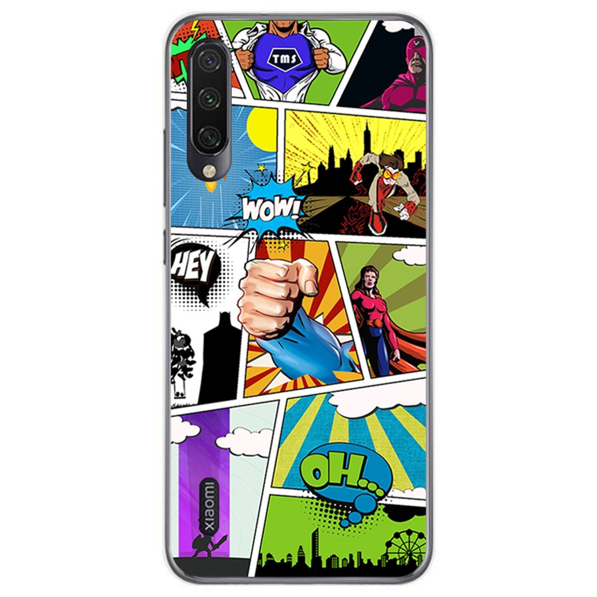 Funda Gel Tpu para Xiaomi Mi A3 diseño Comic Dibujos