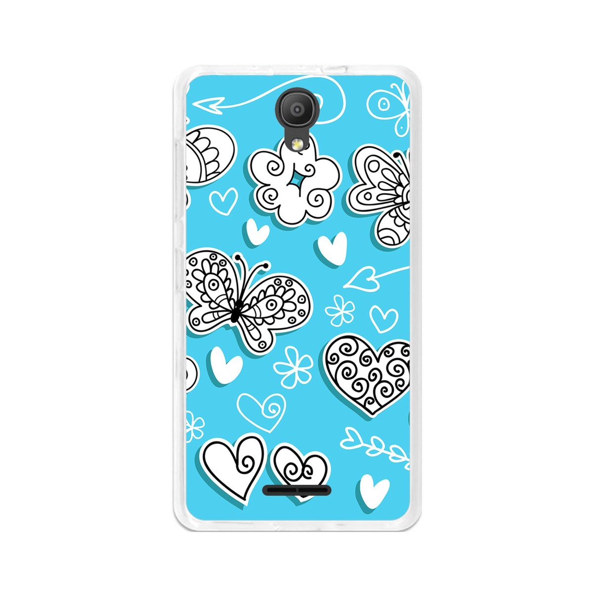Funda Gel Tpu para Alcatel Pixi 4 (5") 3G Diseño Mariposas Dibujos