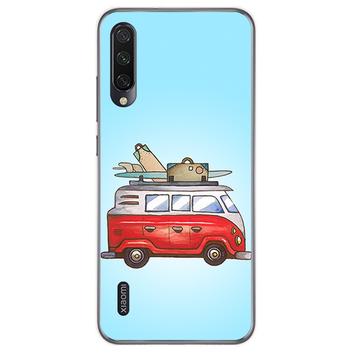Funda Gel Tpu para Xiaomi Mi A3 diseño Furgoneta Dibujos