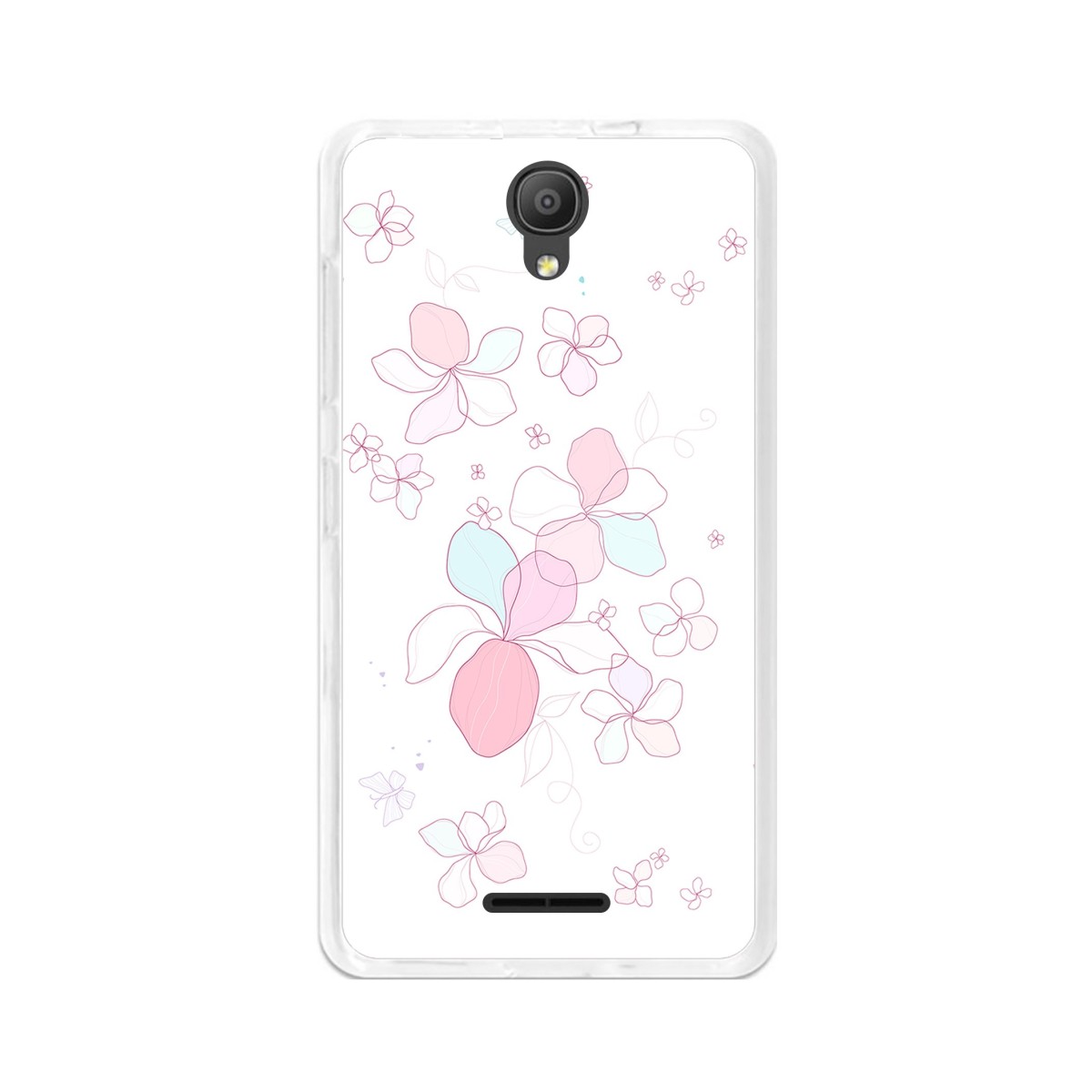Funda Gel Tpu para Alcatel Pixi 4 (5") 3G Diseño Flores-Minimal Dibujos