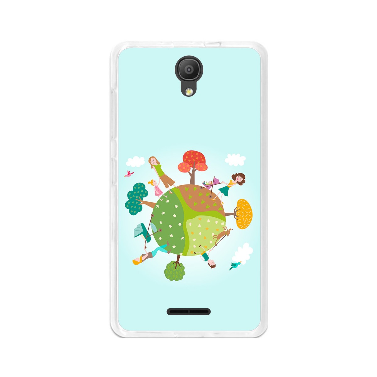 Funda Gel Tpu para Alcatel Pixi 4 (5") 3G Diseño Familia Dibujos