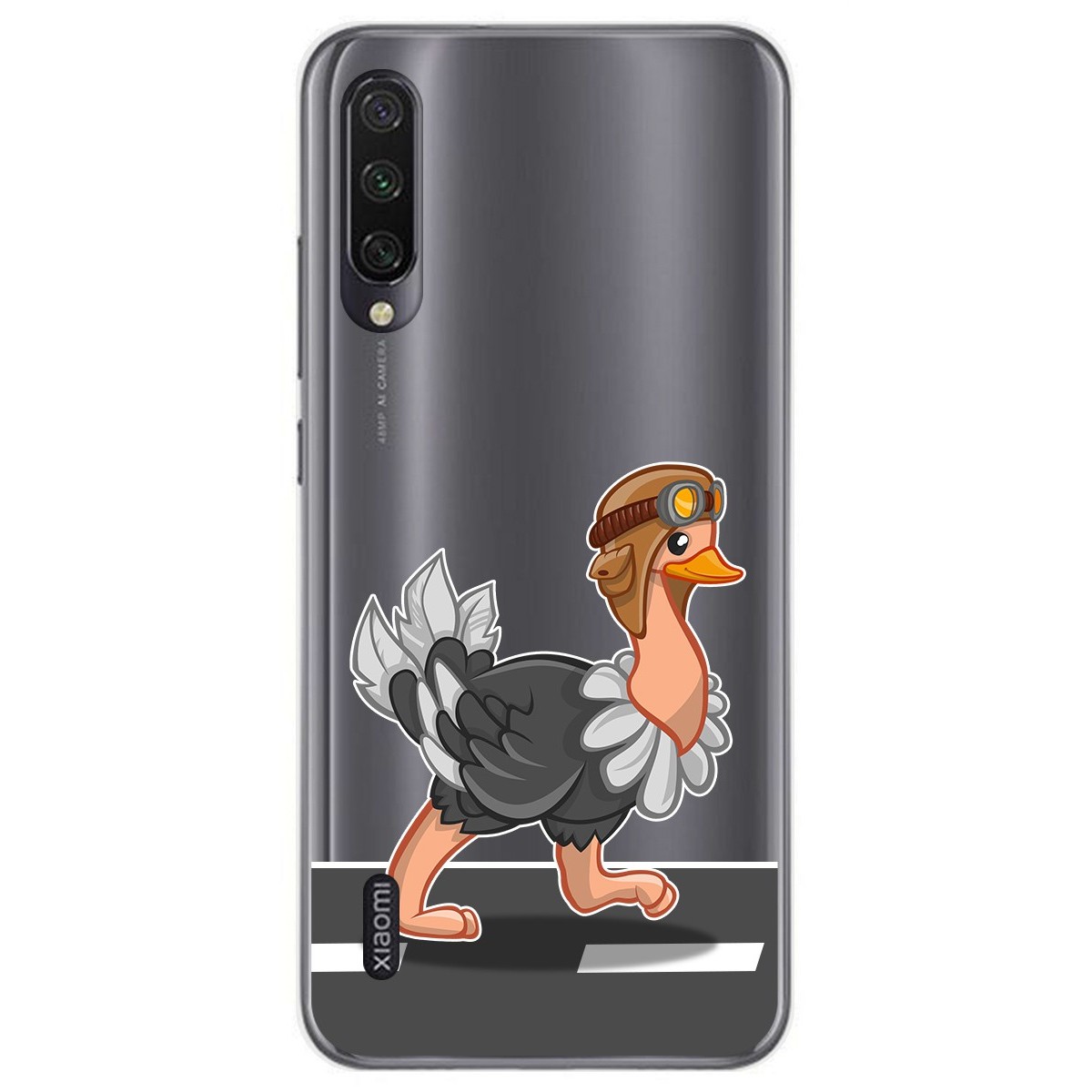 Funda Gel Transparente para Xiaomi Mi A3 diseño Avestruz Dibujos