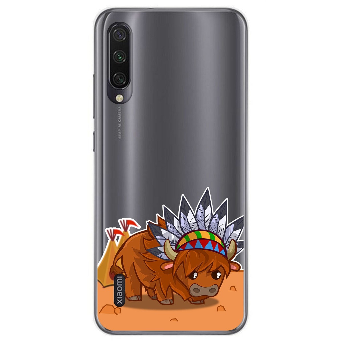Funda Gel Transparente para Xiaomi Mi A3 diseño Bufalo Dibujos