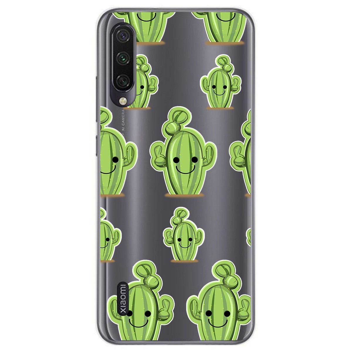 Funda Gel Transparente para Xiaomi Mi A3 diseño Cactus Dibujos