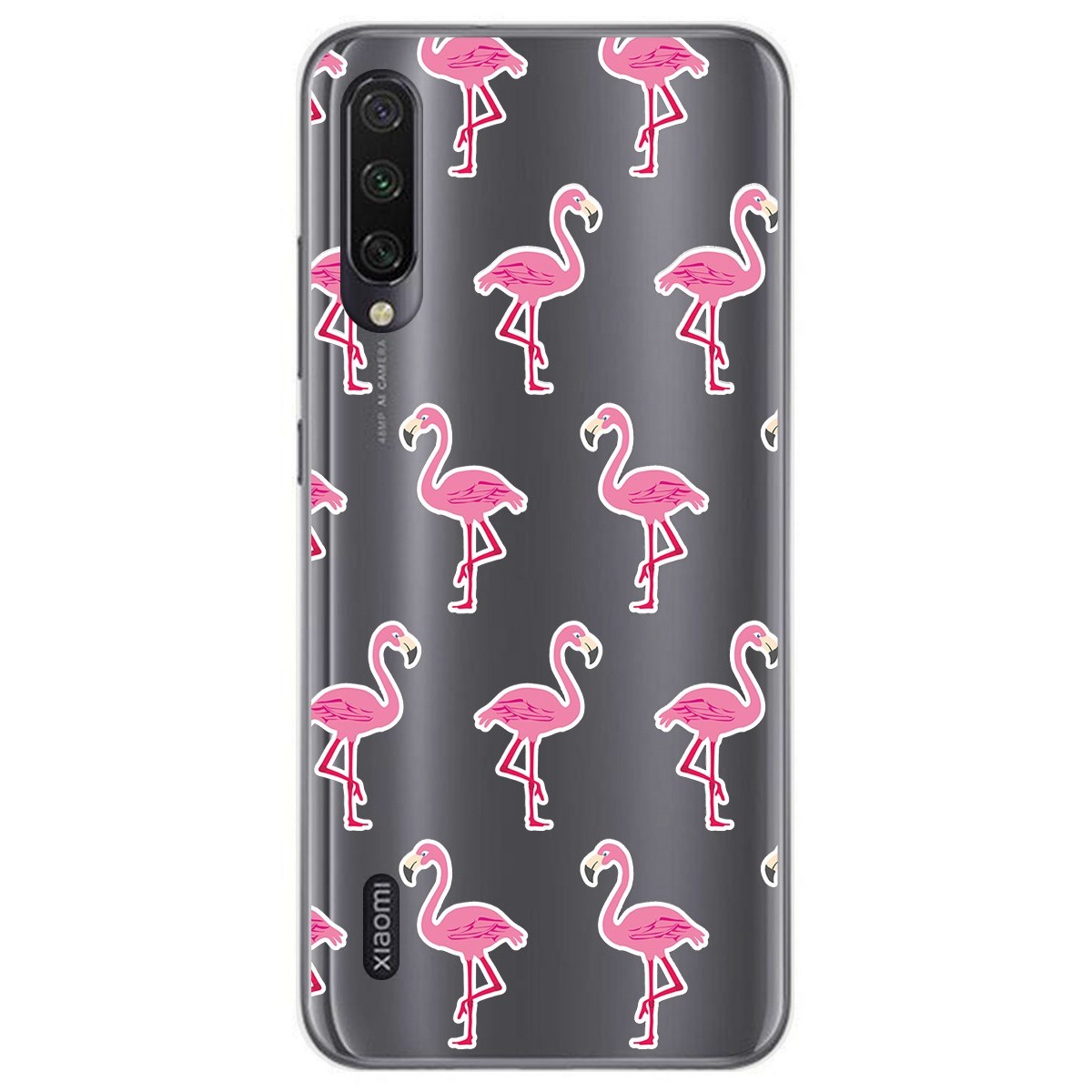 Funda Gel Transparente para Xiaomi Mi A3 diseño Flamenco Dibujos