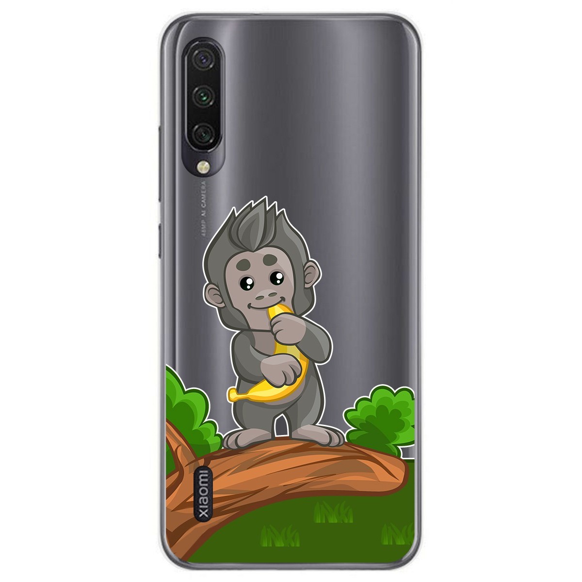 Funda Gel Transparente para Xiaomi Mi A3 diseño Mono Dibujos