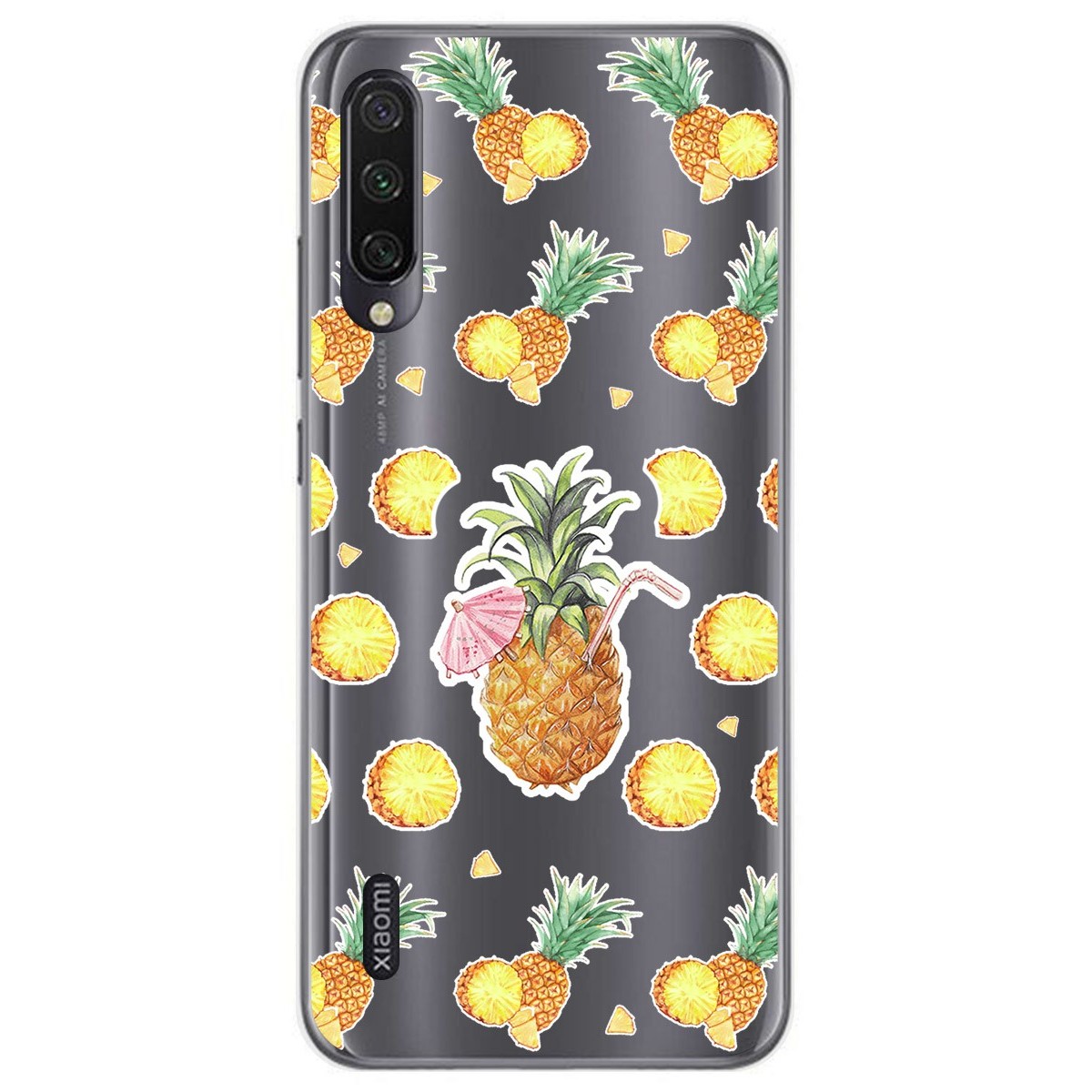 Funda Gel Transparente para Xiaomi Mi A3 diseño Piña Dibujos