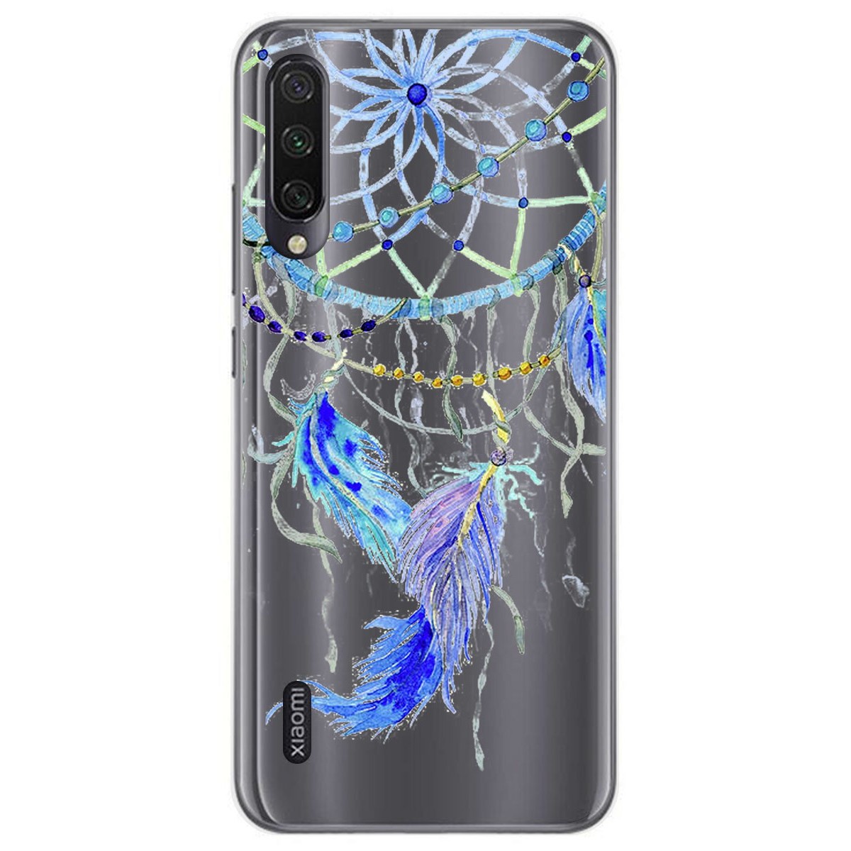 Funda Gel Transparente para Xiaomi Mi A3 diseño Plumas Dibujos