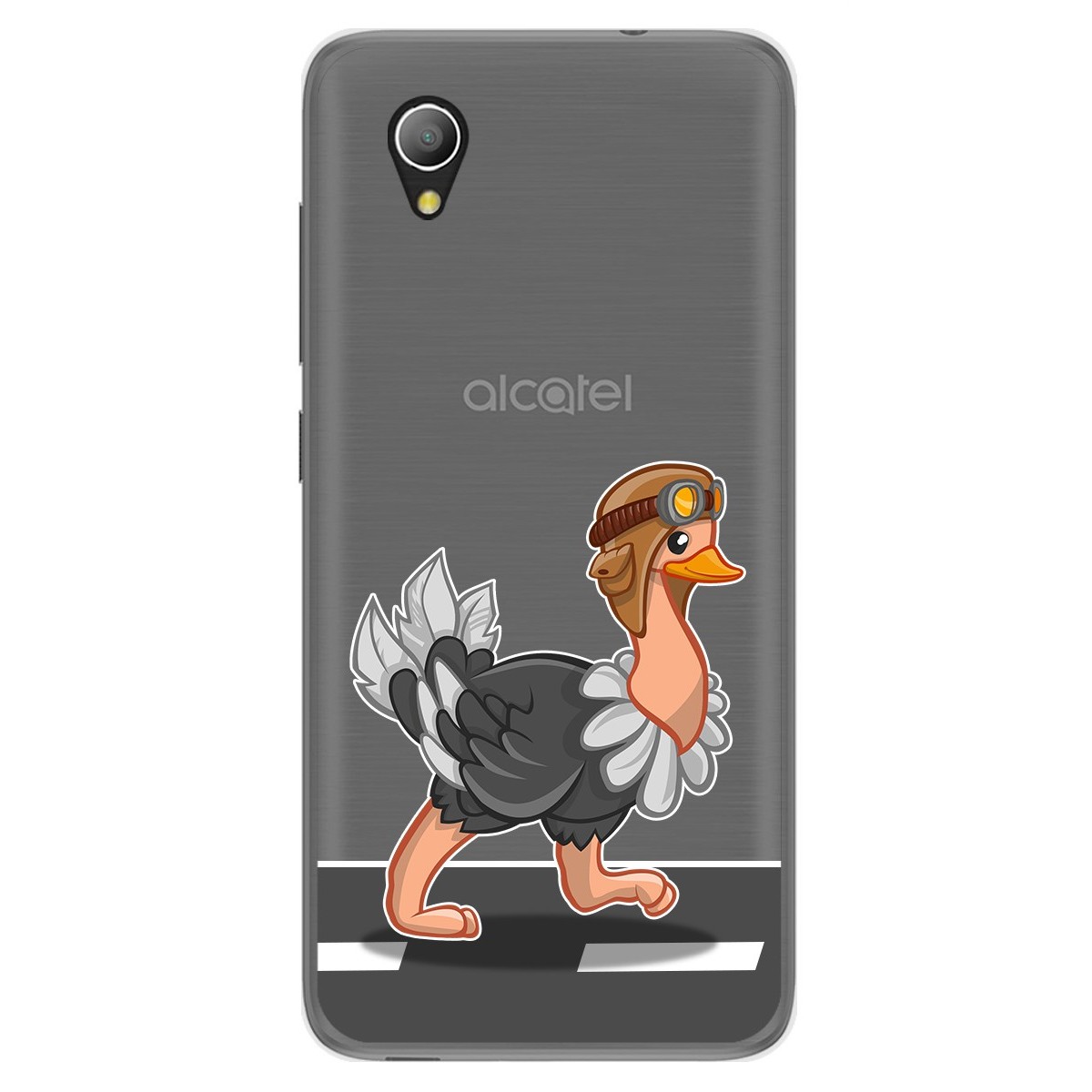 Funda Gel Transparente para Alcatel 1 2019 diseño Avestruz Dibujos