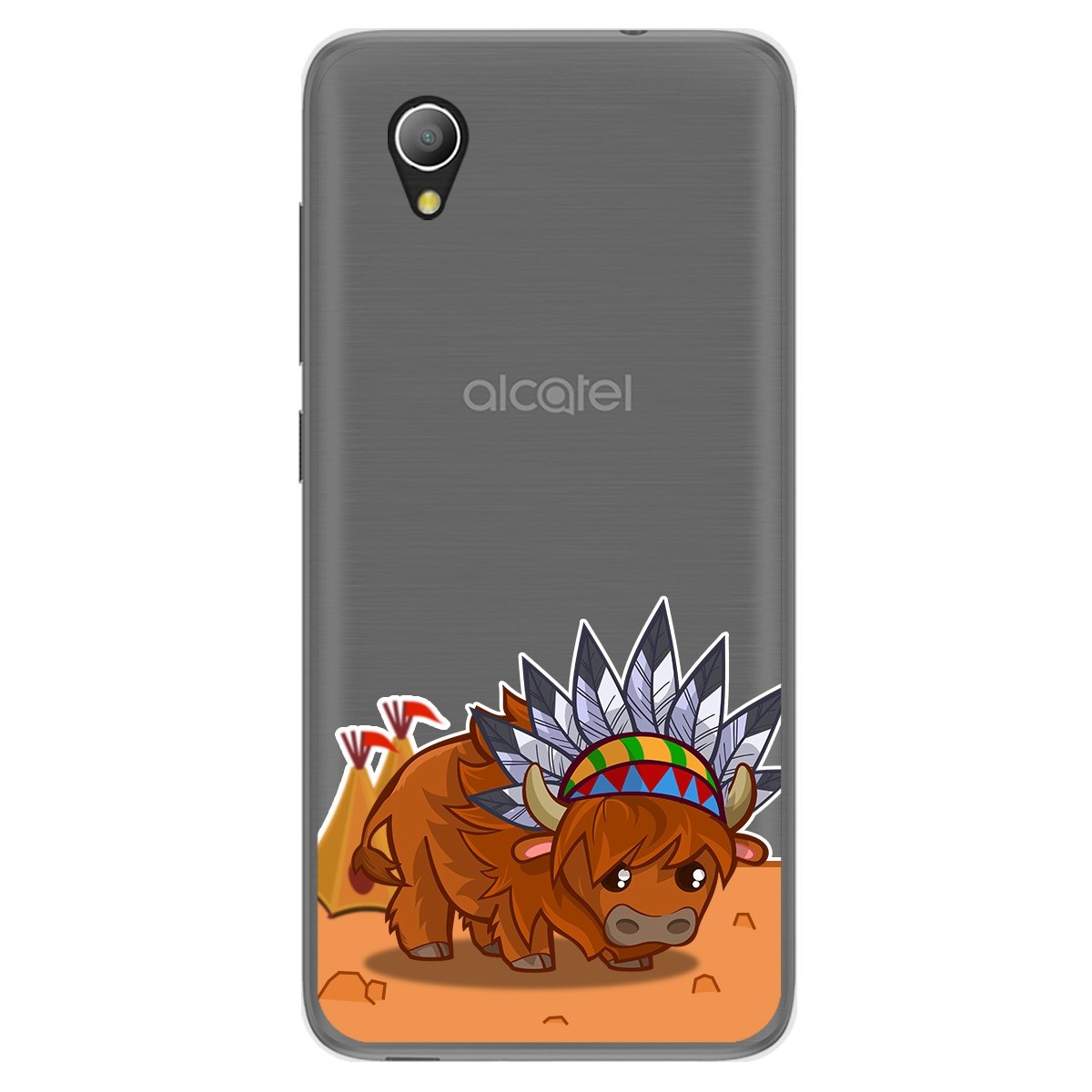 Funda Gel Transparente para Alcatel 1 2019 diseño Bufalo Dibujos
