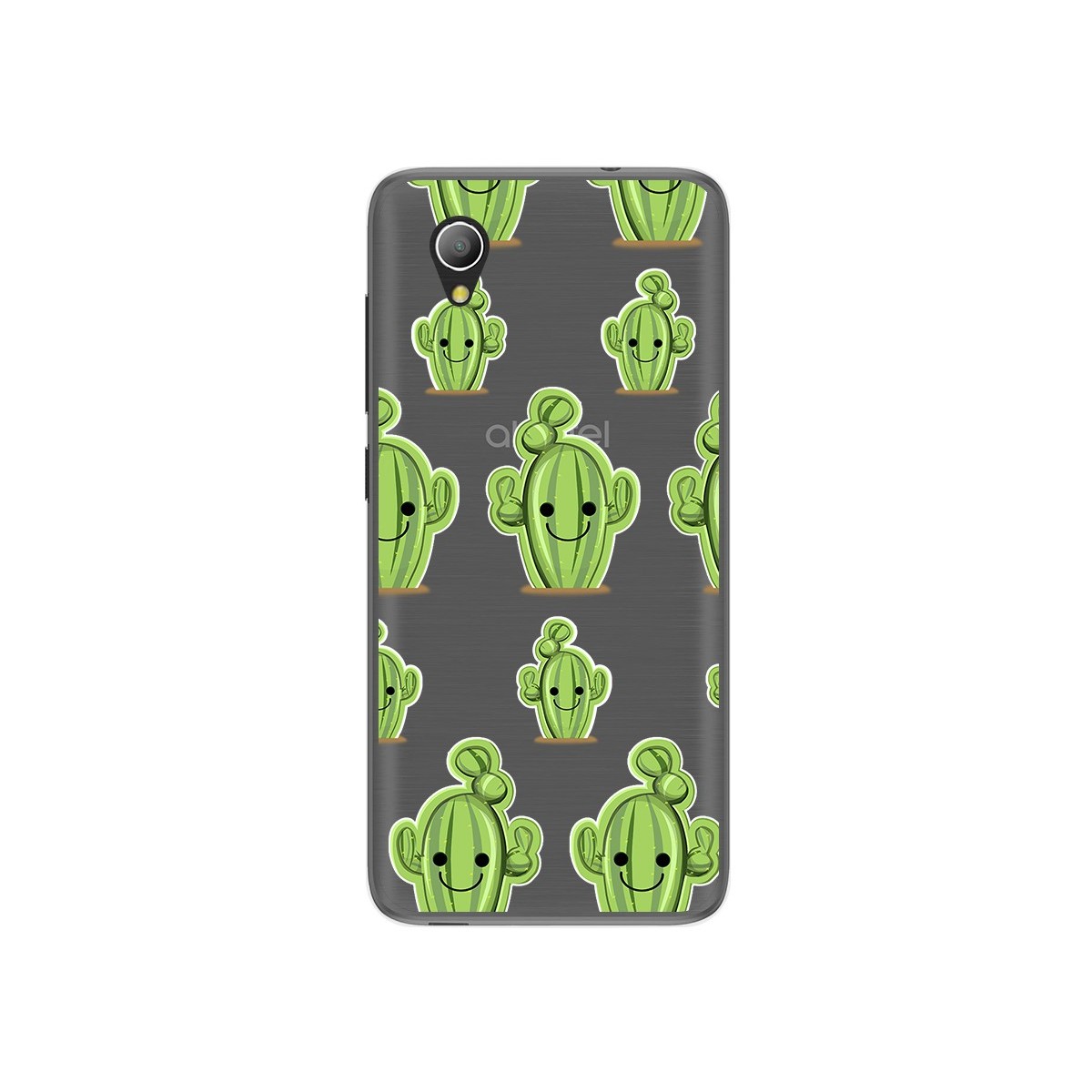 Funda Gel Transparente para Alcatel 1 2019 diseño Cactus Dibujos