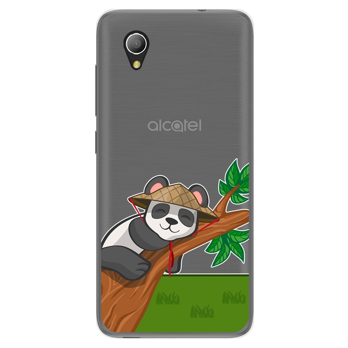 Funda Gel Transparente para Alcatel 1 2019 diseño Panda Dibujos