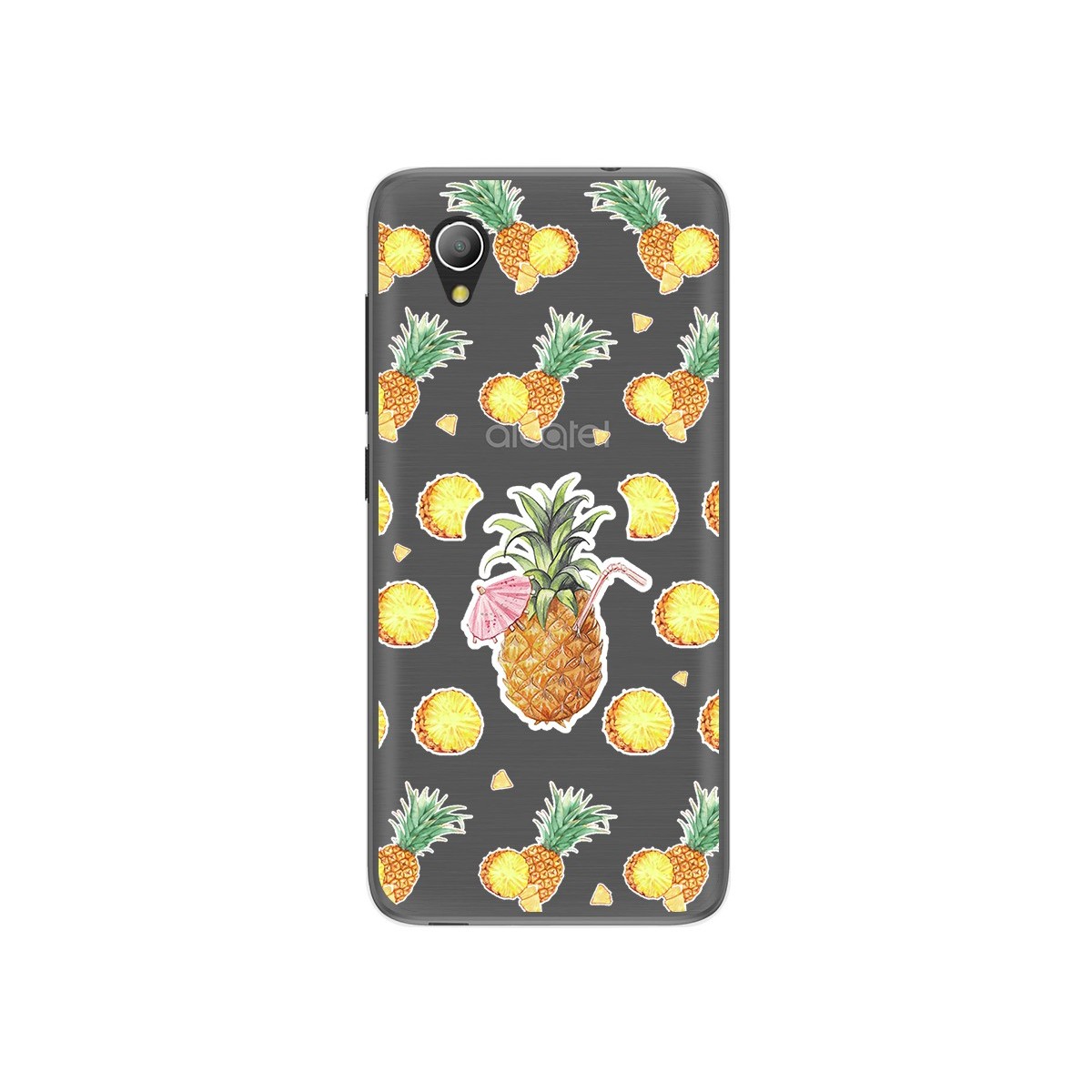 Funda Gel Transparente para Alcatel 1 2019 diseño Piña Dibujos