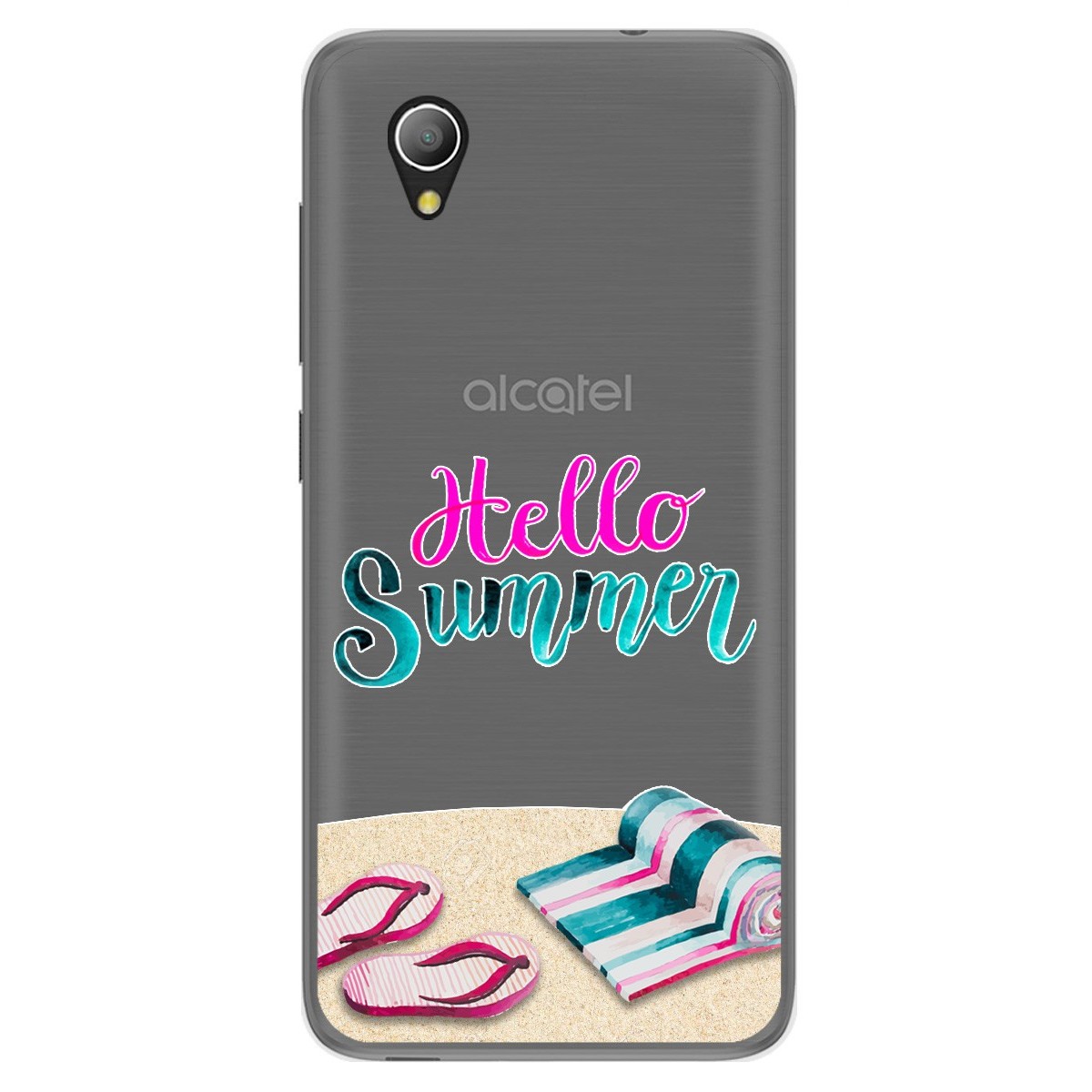 Funda Gel Transparente para Alcatel 1 2019 diseño Summer Dibujos