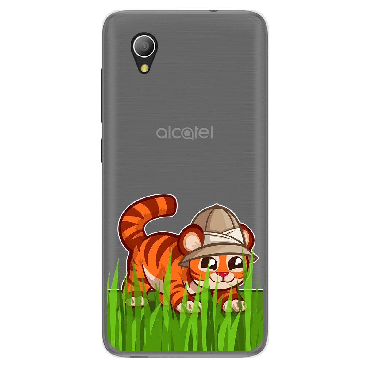 Funda Gel Transparente para Alcatel 1 2019 diseño Tigre Dibujos