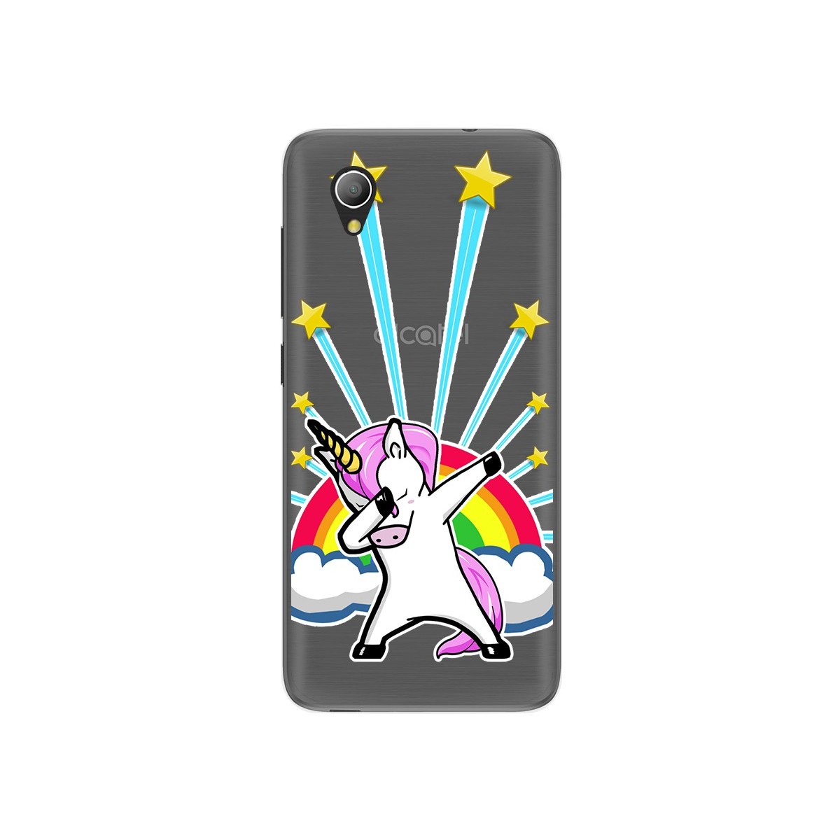 Funda Gel Transparente para Alcatel 1 2019 diseño Unicornio Dibujos