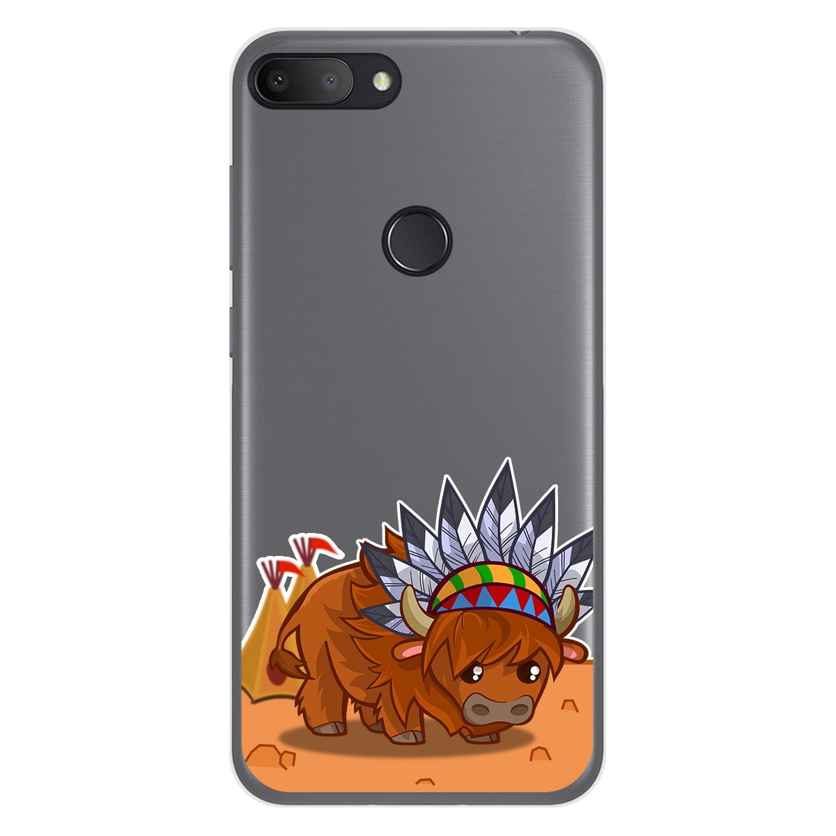 Funda Gel Transparente para Alcatel 1S 2019 diseño Bufalo Dibujos