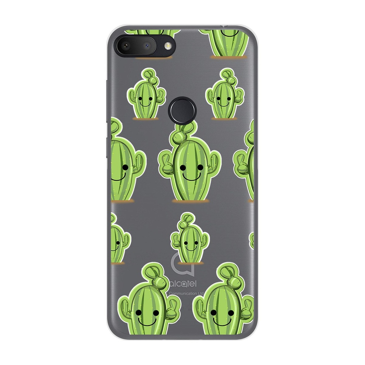 Funda Gel Transparente para Alcatel 1S 2019 diseño Cactus Dibujos