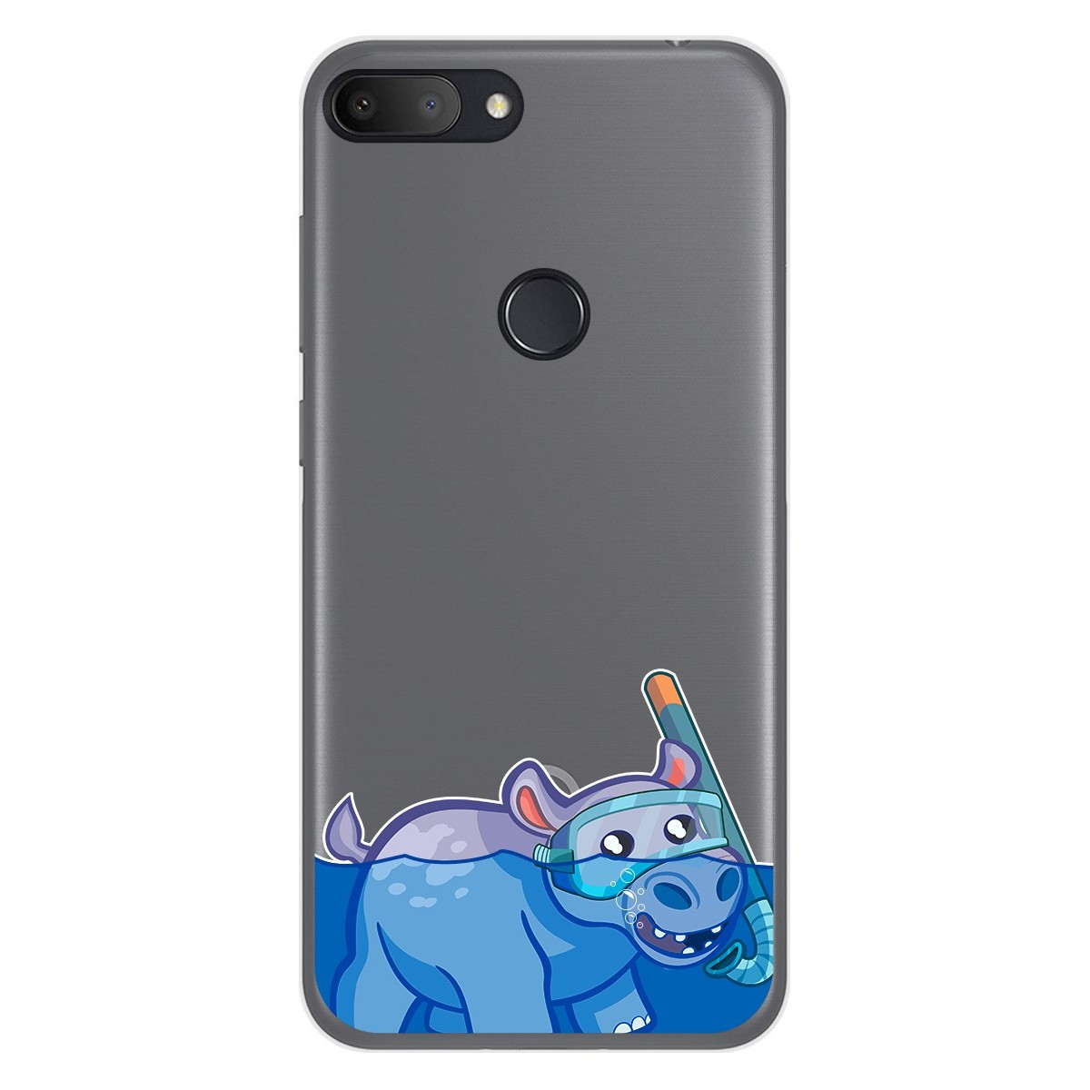 Funda Gel Transparente para Alcatel 1S 2019 diseño Hipo Dibujos