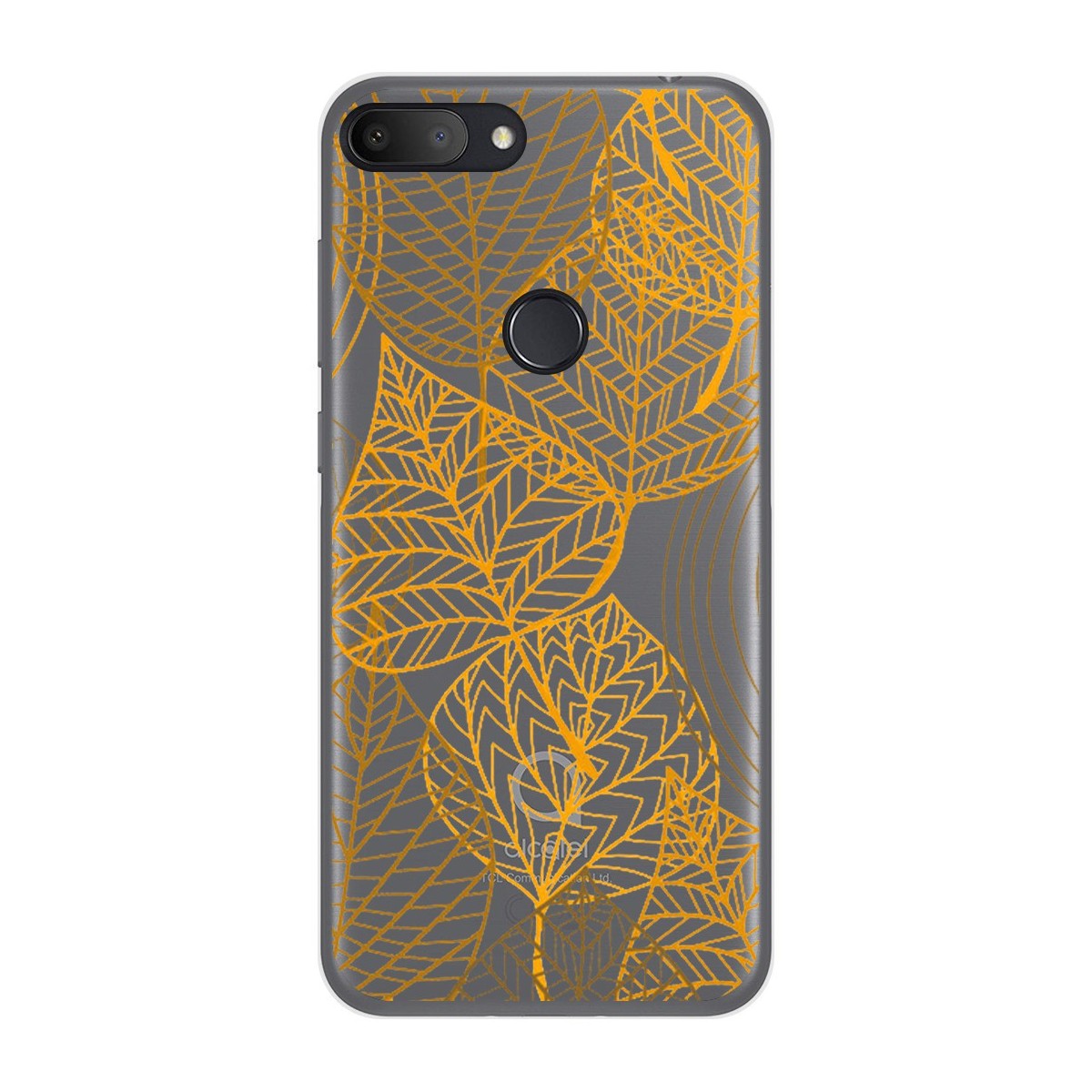 Funda Gel Transparente para Alcatel 1S 2019 diseño Hojas Dibujos