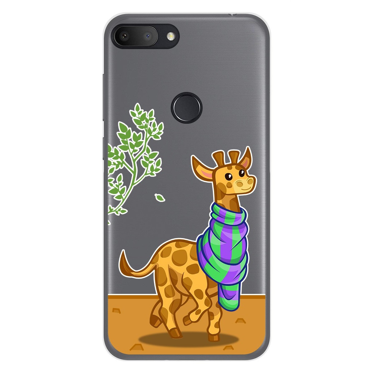 Funda Gel Transparente para Alcatel 1S 2019 diseño Jirafa Dibujos