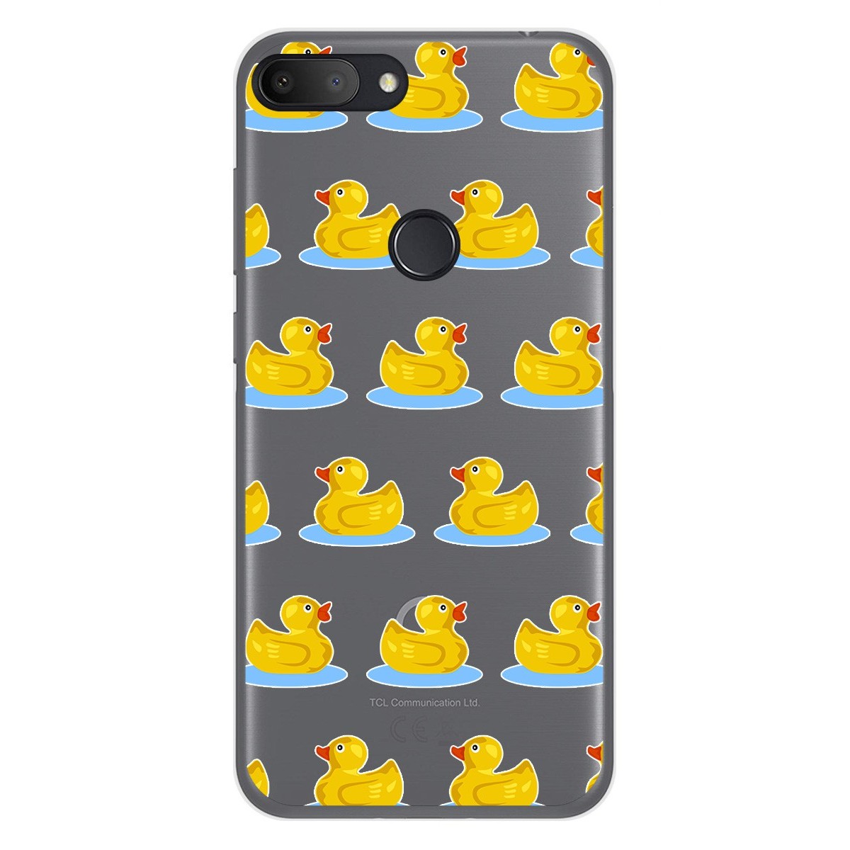 Funda Gel Transparente para Alcatel 1S 2019 diseño Pato Dibujos