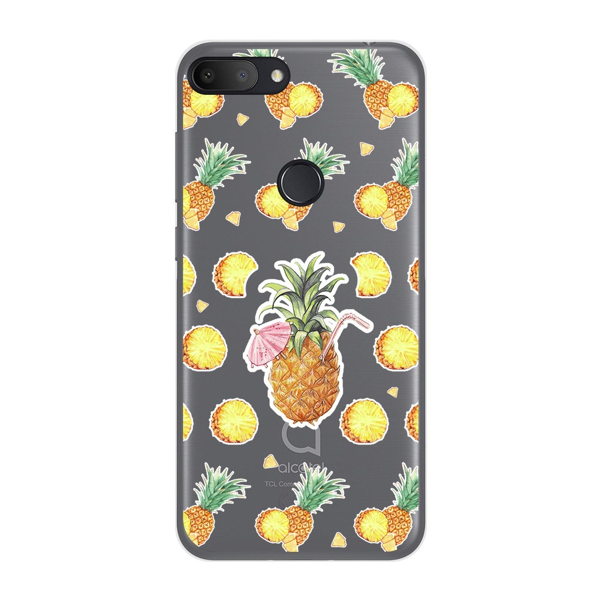Funda Gel Transparente para Alcatel 1S 2019 diseño Piña Dibujos