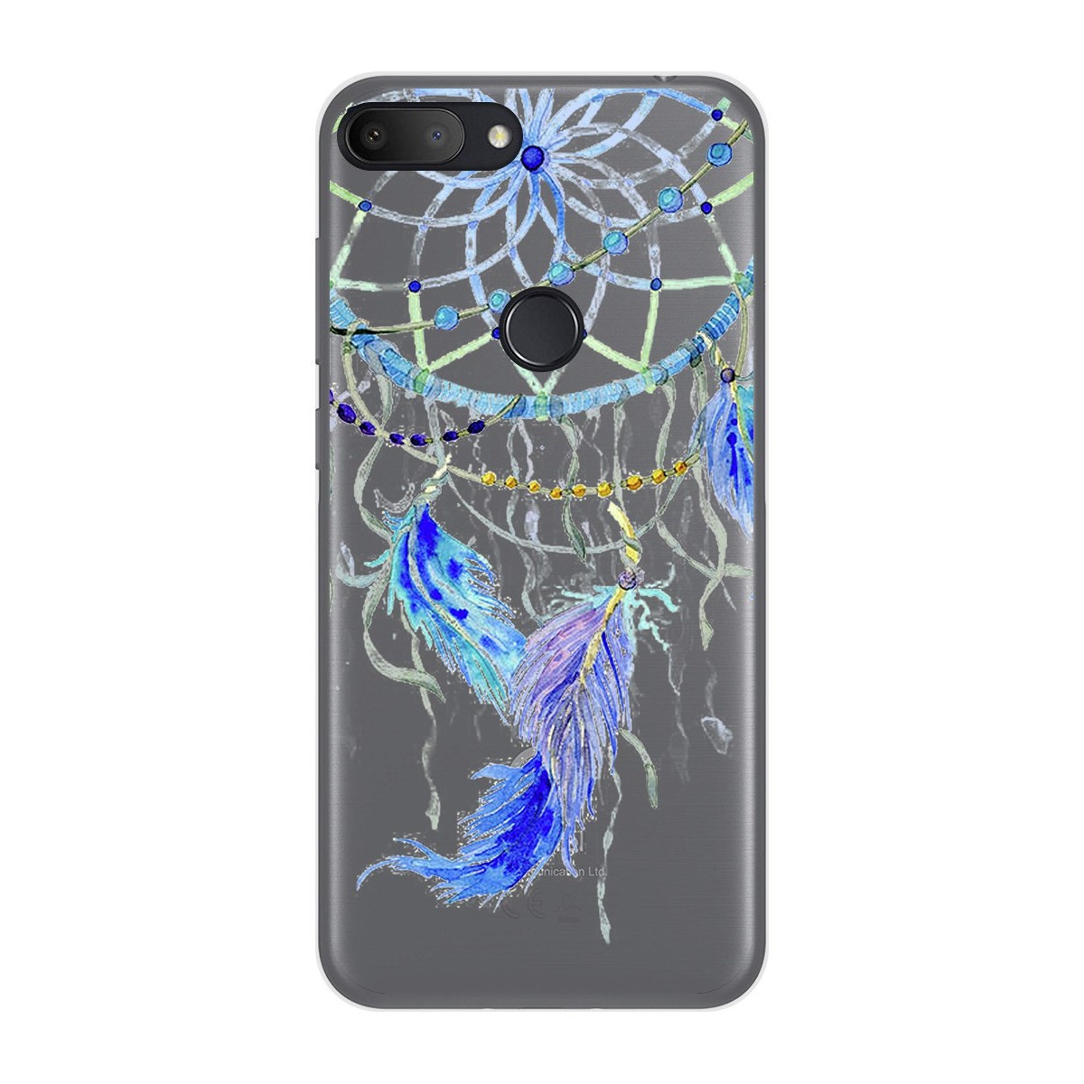 Funda Gel Transparente para Alcatel 1S 2019 diseño Plumas Dibujos
