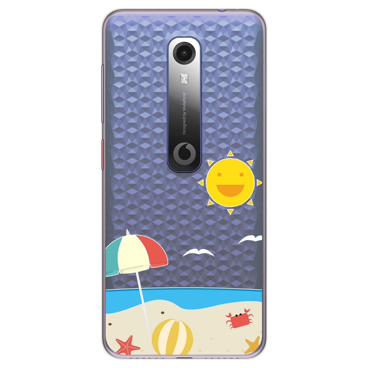 Funda Gel Transparente para Vodafone Smart N10 diseño Playa Dibujos