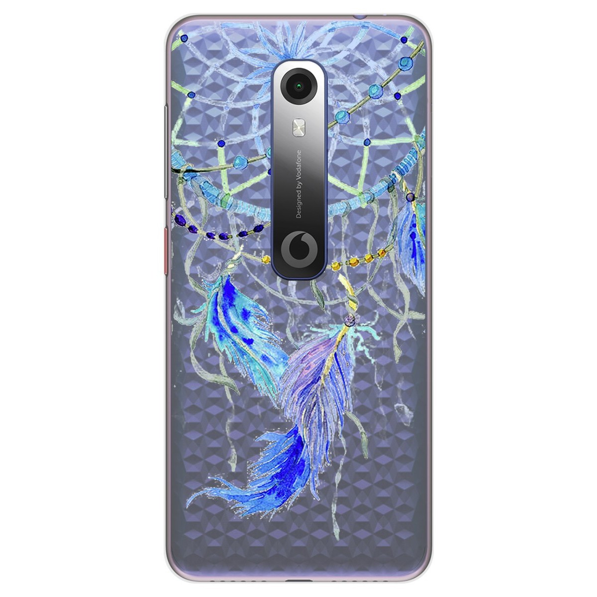 Funda Gel Transparente para Vodafone Smart N10 diseño Plumas Dibujos
