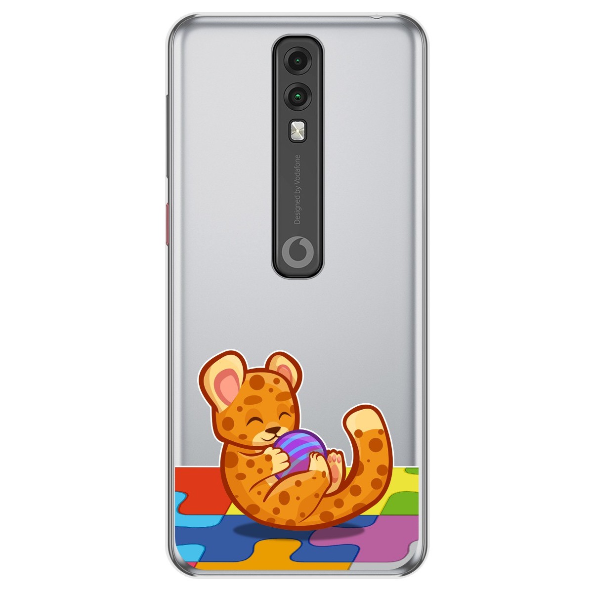 Funda Gel Transparente para Vodafone Smart V10 diseño Leopardo Dibujos