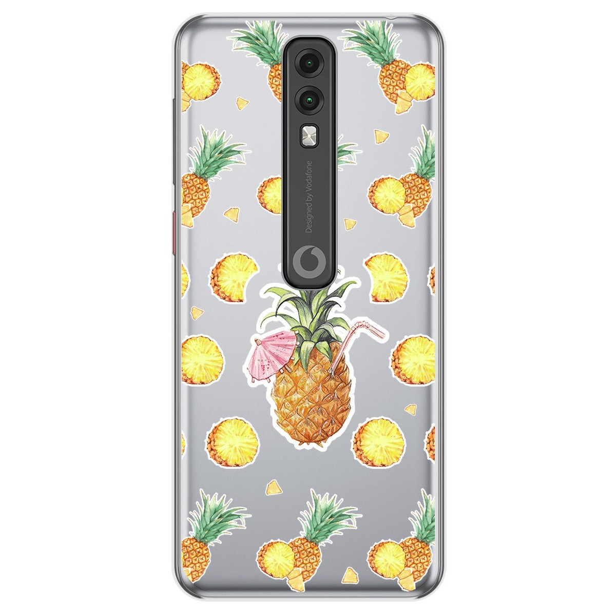 Funda Gel Transparente para Vodafone Smart V10 diseño Piña Dibujos