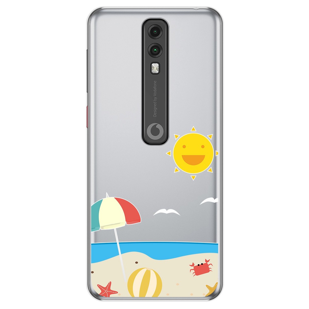 Funda Gel Transparente para Vodafone Smart V10 diseño Playa Dibujos