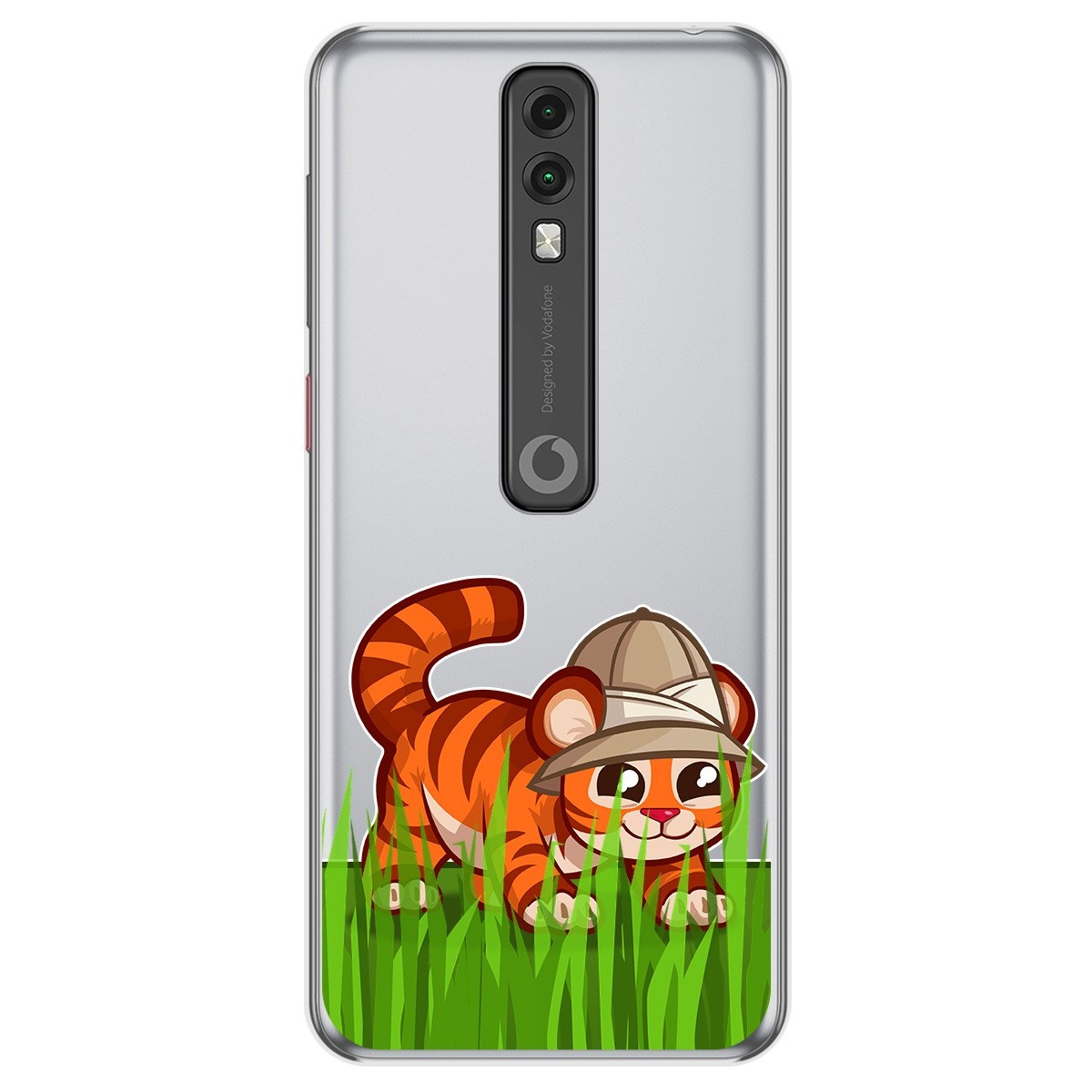 Funda Gel Transparente para Vodafone Smart V10 diseño Tigre Dibujos