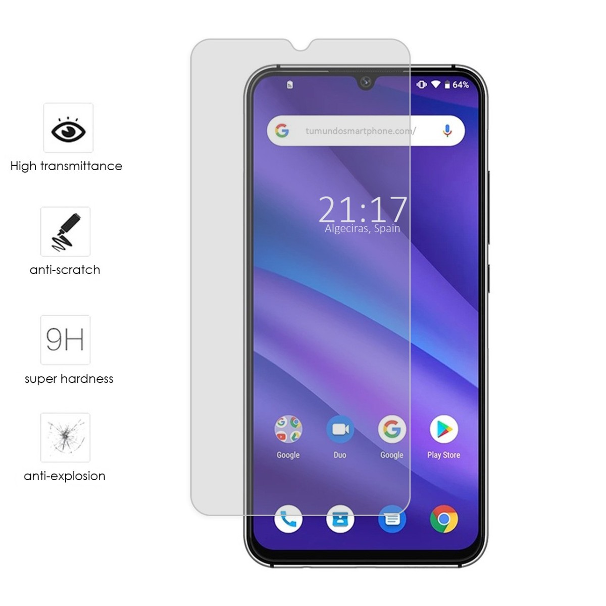 Protector Cristal Templado para Umidigi A5 Pro Vidrio