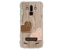 Funda Gel Tpu para Doogee S90 diseño Corazones Madera Dibujos
