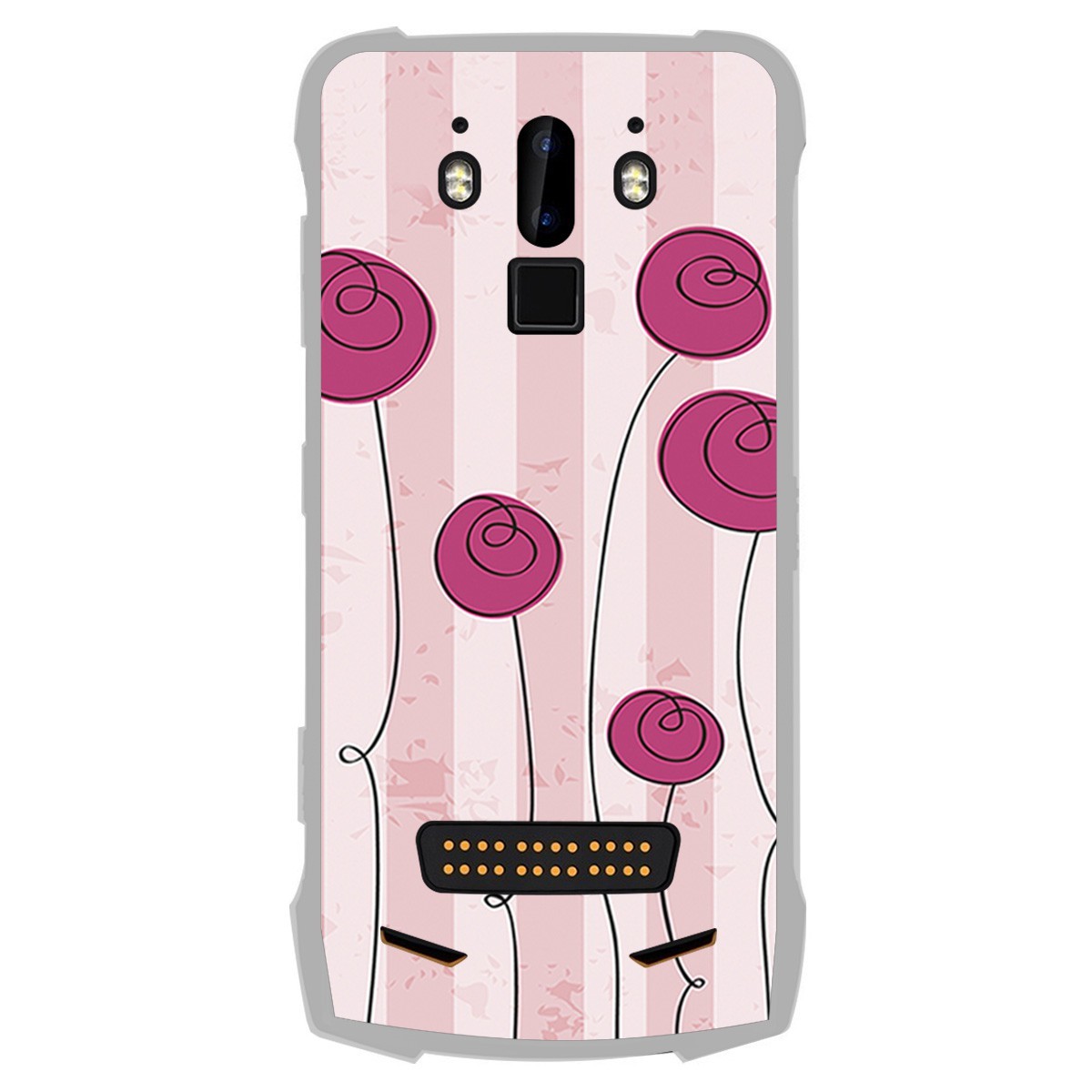 Funda Gel Tpu para Doogee S90 diseño Flores Vintage Dibujos